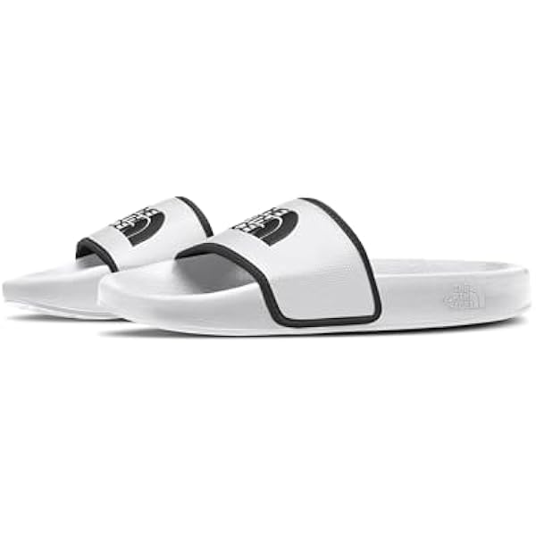 Women's Base Camp Slide III Sandal - Cushioned, Durable TPU Strap, Indoor & Outdoor Slipper, TNF White/TNF Black, 8