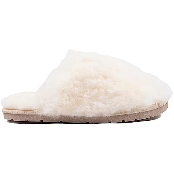 Furry Tanaya Slippers - Fuzzy Comfy Genuine Sheepskin Bedroom Slippers Warm & Comfortable