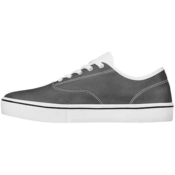 Men's Canvas Sneakers with Denim Texture – Low-Top Casual Lace-Up Walking Shoes – Flat Rubber Sole