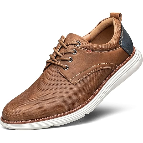 Mens Casual Dress Shoes Comfort, All-Match Fashion Dress Sneakers Men Oxfords Leather Office Business Trips Leisure All Day Comfortable Long Walking Standing